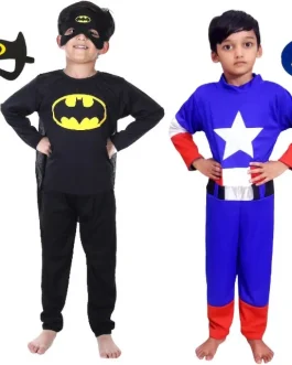 Captain America & Batman kids costume dress combo 2 dress for 2 to 8 years Kids Costume Wear